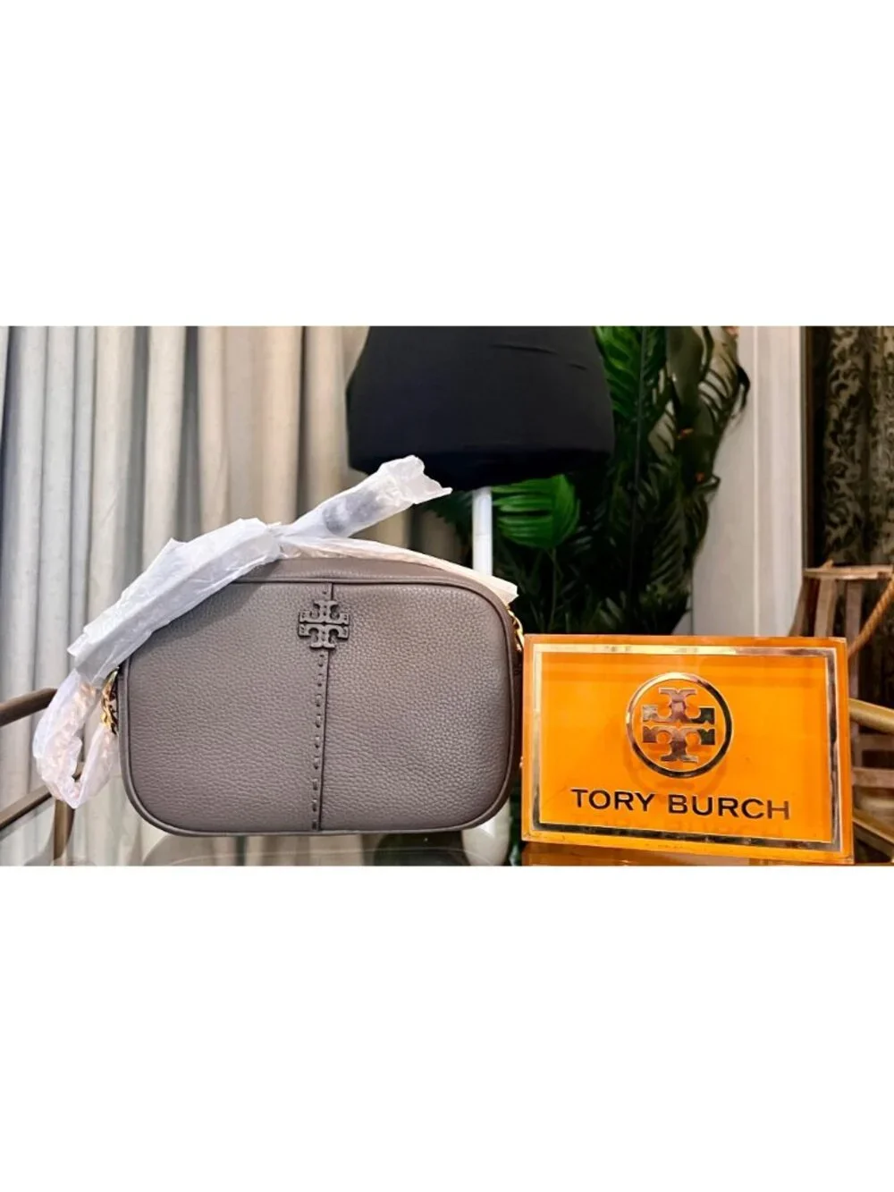 NWT!!!  Authentic Tory Burch Taupe McGraw Camera Bag